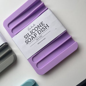 Porte-savon en silicone sans BPA Lavable au lave-vaisselle Fait main au Royaume-Uni Purple