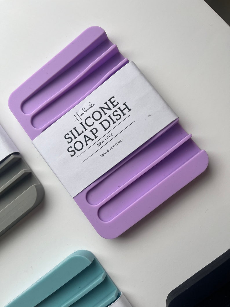 Porte-savon en silicone sans BPA Lavable au lave-vaisselle Fait main au Royaume-Uni Purple