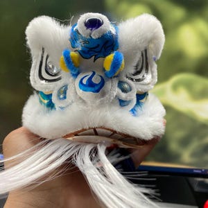 Birthday Gift, handmade gift, Lion dance head mini 12cm, blue