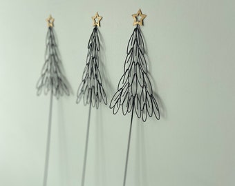 Metall Tannenbaum | Tannenbaum | Weihnachtsdeko | Adventsdekation | WeihnachtsTopper | Baum | schwarz | Christbaum | Stab