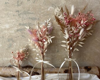 Trockenblumenstrauß | rosé | weiß | Vintage-Style | Geschenkidee | Dried Flowers | Trockenblumenliebe | haltbare Sträuße | Wohndeko