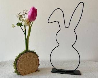 Metall Hase stehend | Osterhase | Frühlingsdeko | Osterdekorstion | Osten | Hase | schwarz | Frühling | Homedeko | Knickohrhase