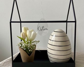 Decorative house | Metal house with metal floor | Greenhouse | Black | Metal | Table decoration | Scandinavian | Simple