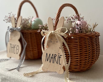 Brown Easter basket | Wicker basket | Easter bunny ornament | Decorative basket | Wicker basket | Treasure basket | Flower basket for weddings | Flower girl