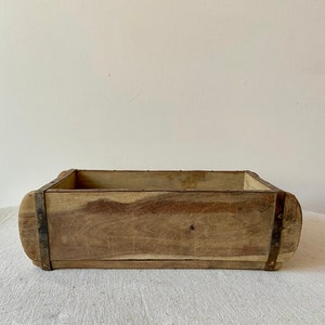 Holzkiste | Antik Look | Natur | Ziegelform | Pflanzkiste | Dekokiste | Backsteinform | Antique | Vintage Look | Metallbeschlag | Tischdeko