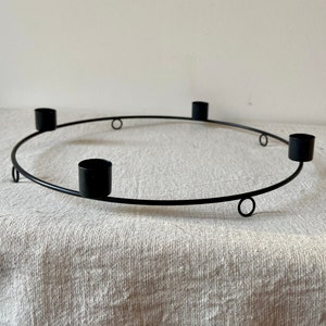 Candle holder | Advent wreath | Advent | Christmas | Winter | Candles | Black | Metal ring | Round
