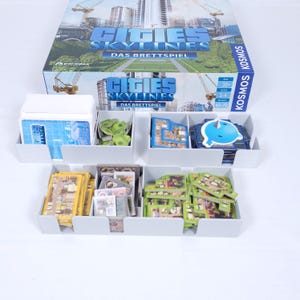 Boîtes de rangement adaptées aux Cities Skylines | Incrustations pour la boîte d'origine | Stockage du matériel de jeu