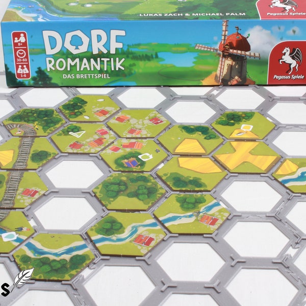 20 tile grids suitable for Dorfromantik | optimal hold due to plug-in connection | 7 tiles on each grid