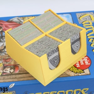 Boîte à assiettes adaptée à Carcassonne | pour 72 tuiles du jeu standard | rangement pratique et retrait facile des carreaux