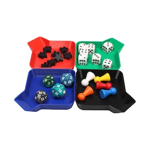 Stapelbare trays voor tokens, munten en dobbelstenen | geschikt voor bordspel accessoires | verschillende sets en kleuren