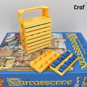 Meeple storage box suitbale for Carcassonne | trays for storing the meeples incl. organizer | figure holder