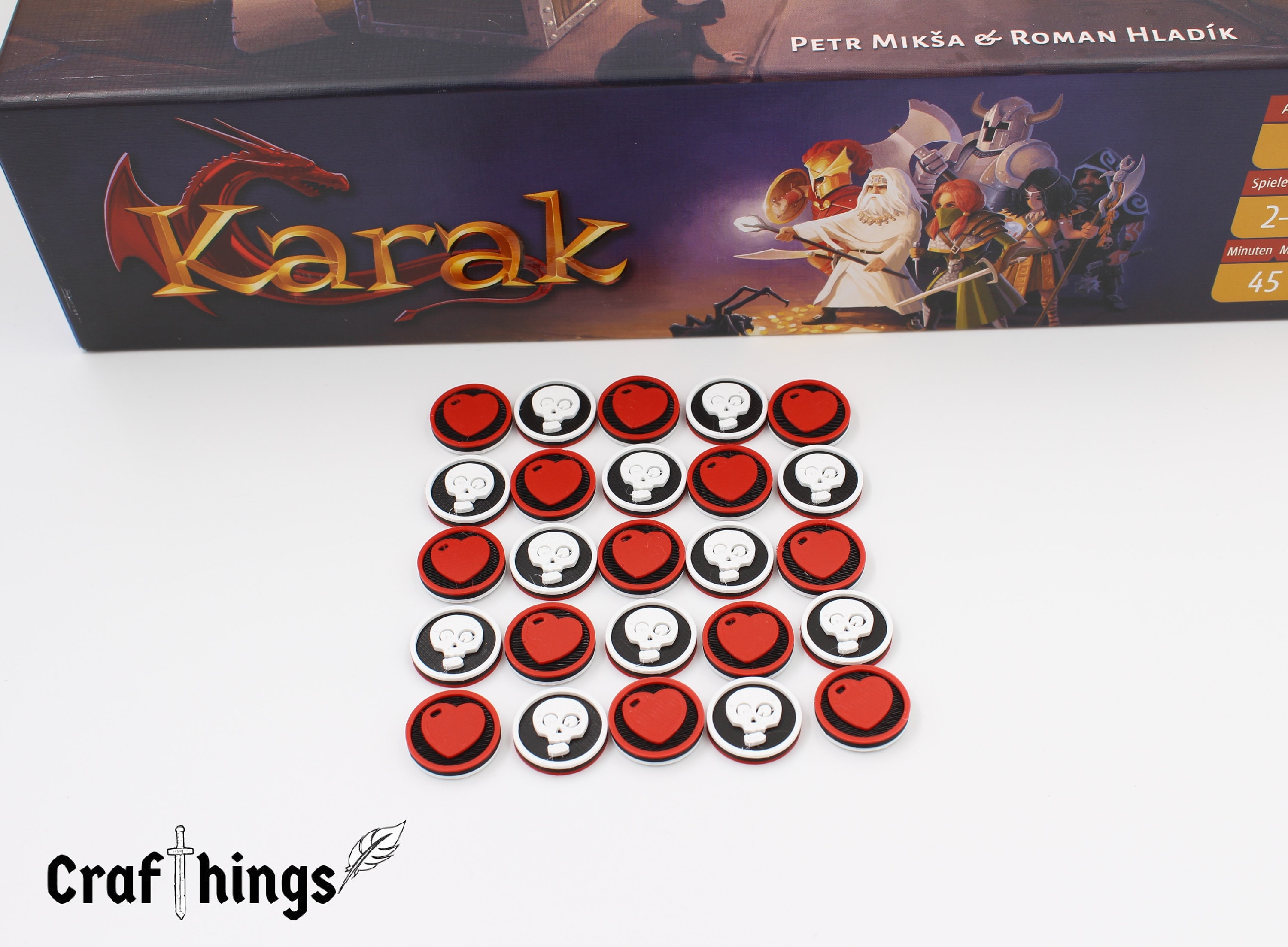 Segnalini danno e vita adatti a Karak 25 pezzi di gioco a doppia faccia  Sostituzione per le versioni in cartone adatto per le tavole degli eroi -   Italia