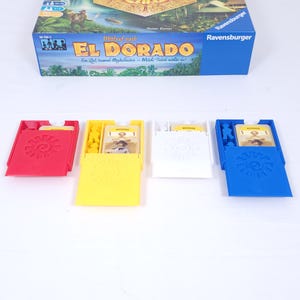 4 cajas de jugadores adecuadas para la carrera hacia El Dorado | para guardar las cartas y figuras en los colores de 4 jugadores