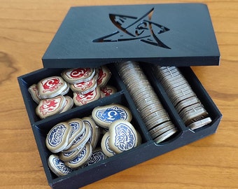 Token Organizer passend für Arkham Horror LCG | Aufbewahrungsbox für alle Token | Verteiler für die erste und zweite Edition