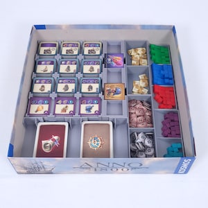 Inzet geschikt voor ANNO 1800 | Opslag van al het spelmateriaal in de originele speldoos | Snelle montage met individuele inlays