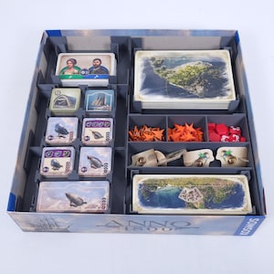 Einsatz passend für ANNO 1800 und die Erweiterung | Aufbewahrung aller Spielmaterialien in der Originalspielbox