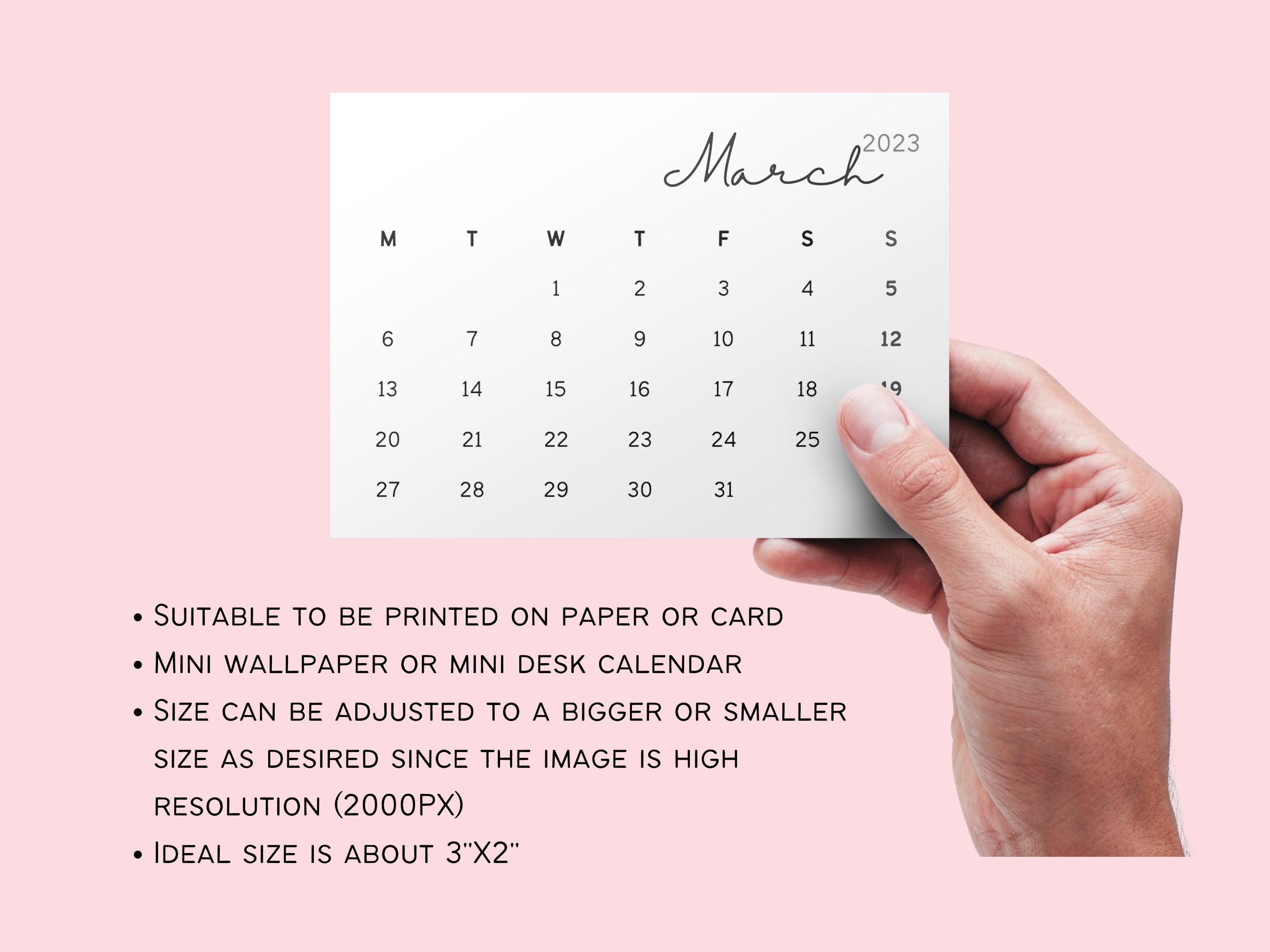 Printable 2022-2023 Mini Calendar - Etsy