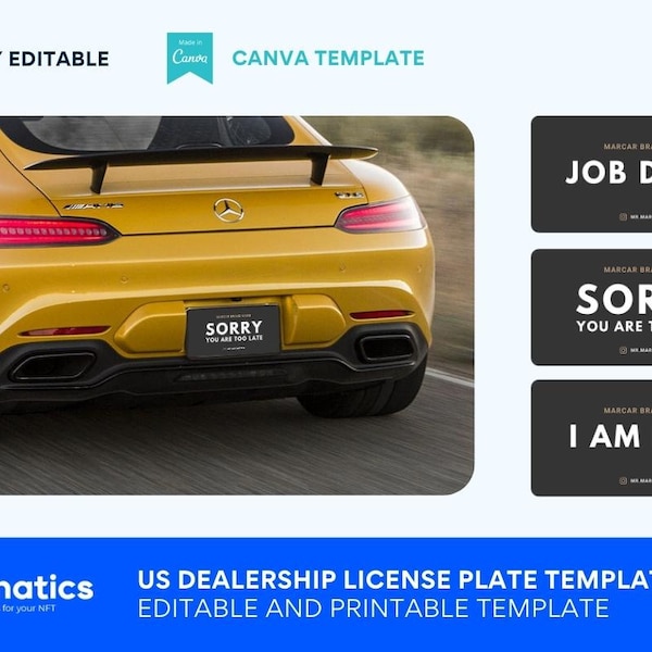 Canva License Plate Template Etsy