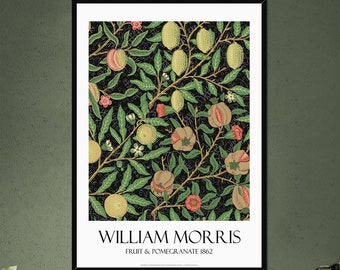 William Morris Obst & Granatapfel Gerahmter Druck, Giclée Fine Art Print, Vintage Poster Kunst und Handwerk, Wandkunst