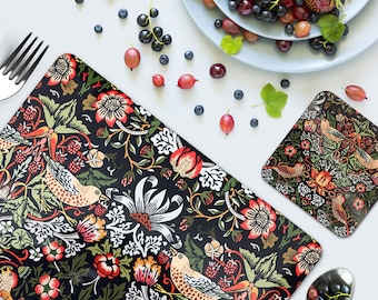 William Morris Collection® Strawberry Thief Placemats Set de 4 o 6 / Tapetes de mesa / Diseños exclusivos