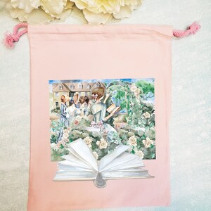 Pride and Prejudice Drawstring bag - Longbourn - Jane Austen pouch - gift bag
