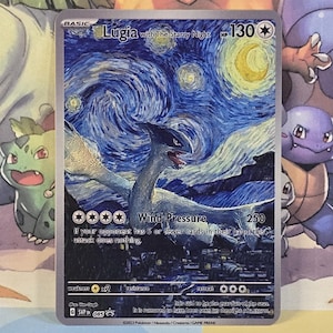 Carte Pokémon Van Gogh en métal doré Lugia with the Starry Night