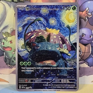 Carte Pokémon Van Gogh en métal doré Vénusaure étoilée