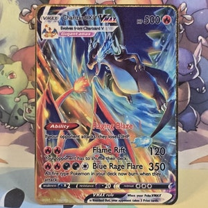 Mega Charizard X & Y VMAX Tag Team Gold Metal Pokemon Card Mega
