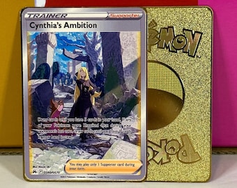 Cynthia's Ambition Galarian Gallery Gold Metal Pokemon Card - Etsy