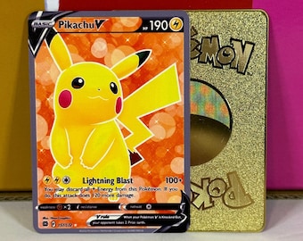 Pikachu VMAX Gold Metal Pokemon Card - Etsy