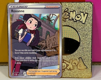 Roxanne Galarian Gallery Gold Metal Pokemon Card - Etsy