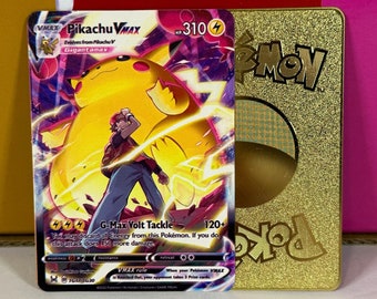 Pikachu VMAX Trainer Gallery Gold Metal Pokemon Card - Etsy Pikachu VMAX Trainer Gallery Gold Metal Pokemon Card - Etsy