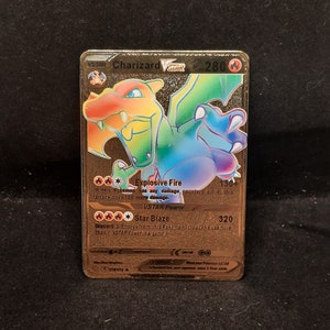Charizard VStar Rainbow Gold Metal Pokemon Card