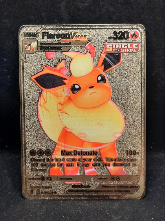 Flareon VMAX Gold Metal Pokemon Card 