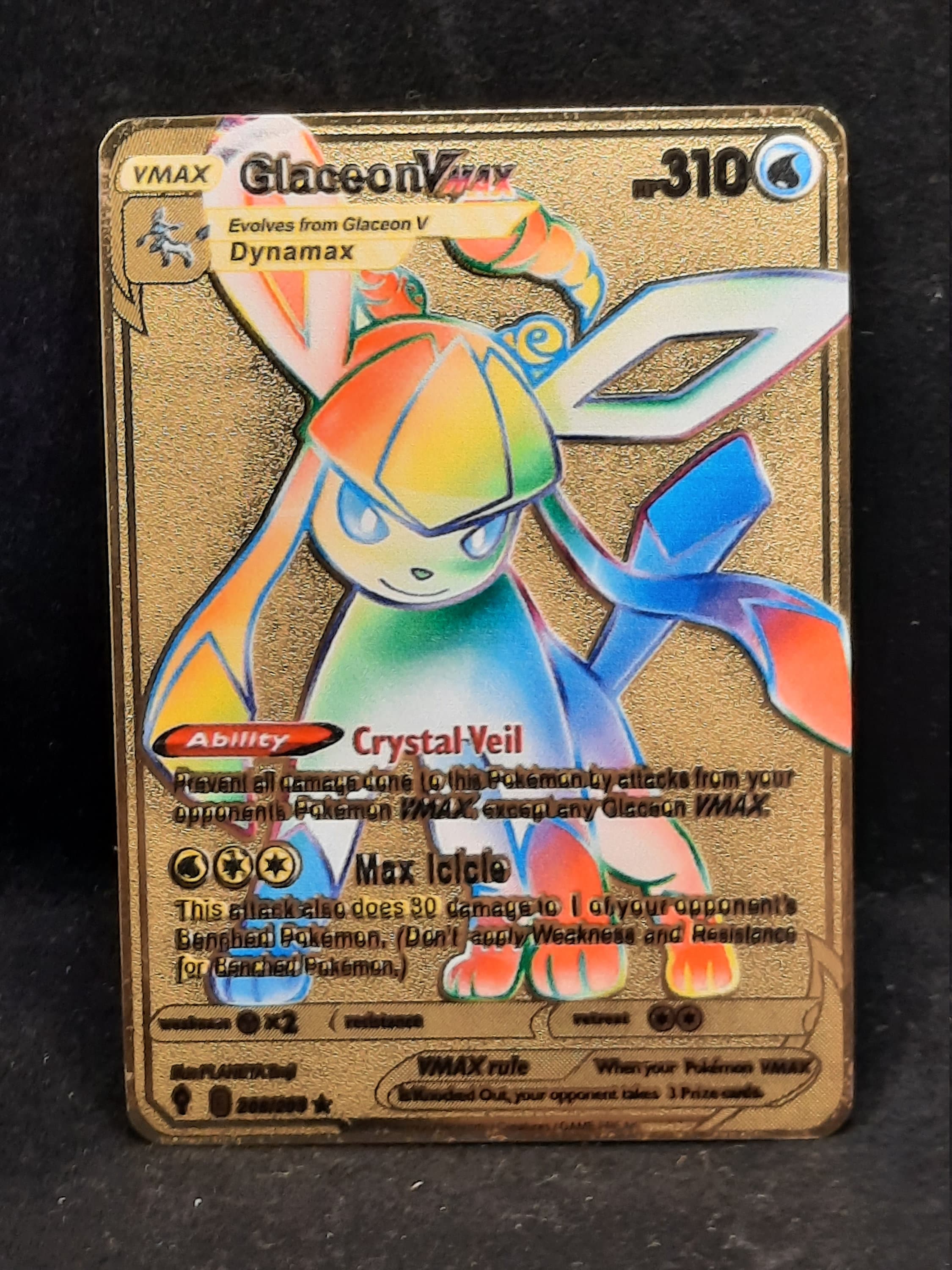 Carta Pokémon Glaceon Vmax Rainbow Céus Em Evolução