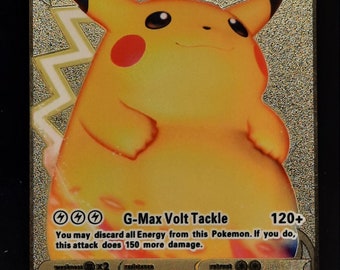 Pikachu VMAX Gold Metal Pokemon Card Pikachu VMAX Gold Metal Pokemon Card
