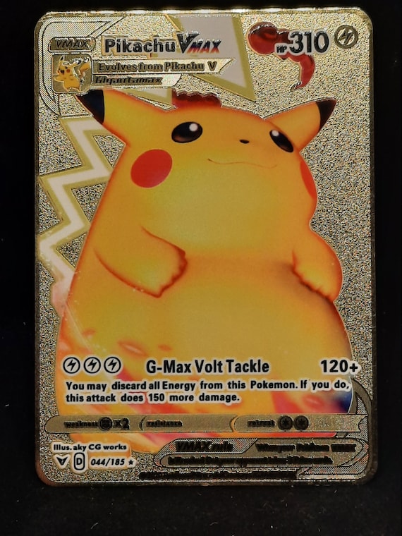 Pikachu VMAX Gold Metal Pokemon Card