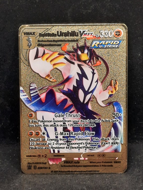 Rapid Strike Urshifu VMAX Gold Metal Pokemon Card Rapid Strike Urshifu VMAX Gold Metal Pokemon Card