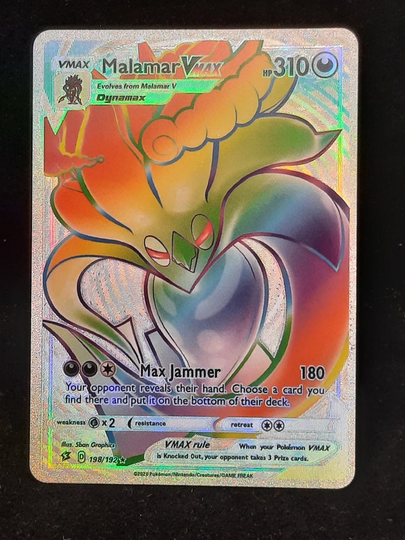 Malamar VMAX Rainbow Shiny Holographic UV Printed Plastic Card