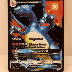 Charizard GX Shiny Plastic Black UV Printed Pokemon Card - Etsy Charizard GX Shiny Plastic Black UV Printed Pokemon Card - Etsy