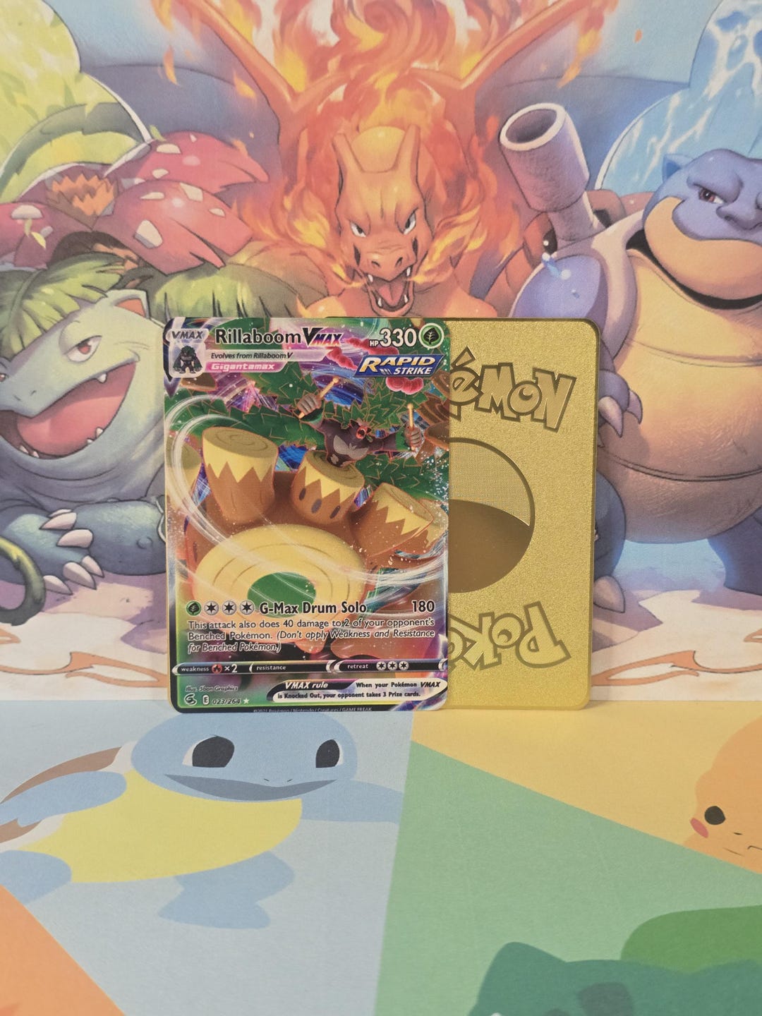 pokemon rillaboom gold card Secret Rare Darkness Ablaze 197/189 TAG Gem Mint 10 this attack does 50 more damage for each card you discarded in this way Rillaboom Pokemon Darkness Ablaze Full