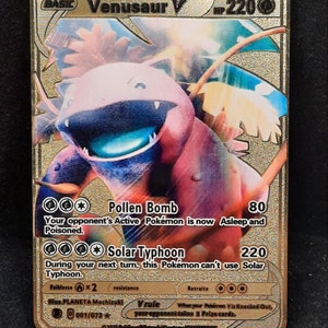 Venusaur V Gold Metal Pokemon Card - Etsy