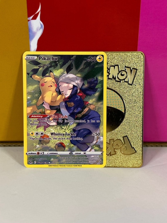 Jeu de cartes Pokémon français en métal, carte de collection Anime