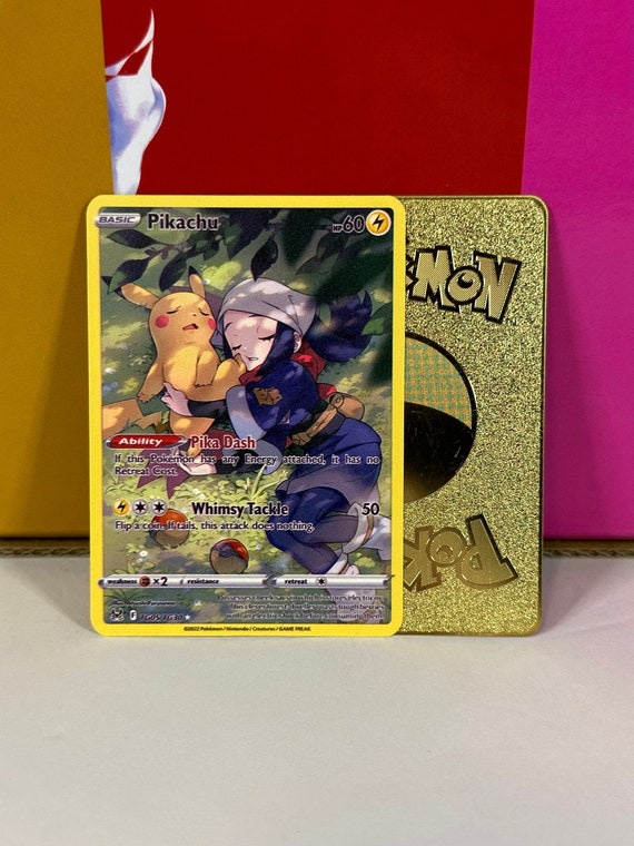 Jeu de cartes Pokémon français en métal, carte de collection Anime