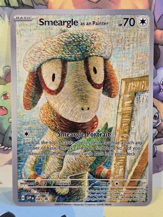 Smeargle as a Painter Gold Metal Pokemon Card Van Gogh - Etsy