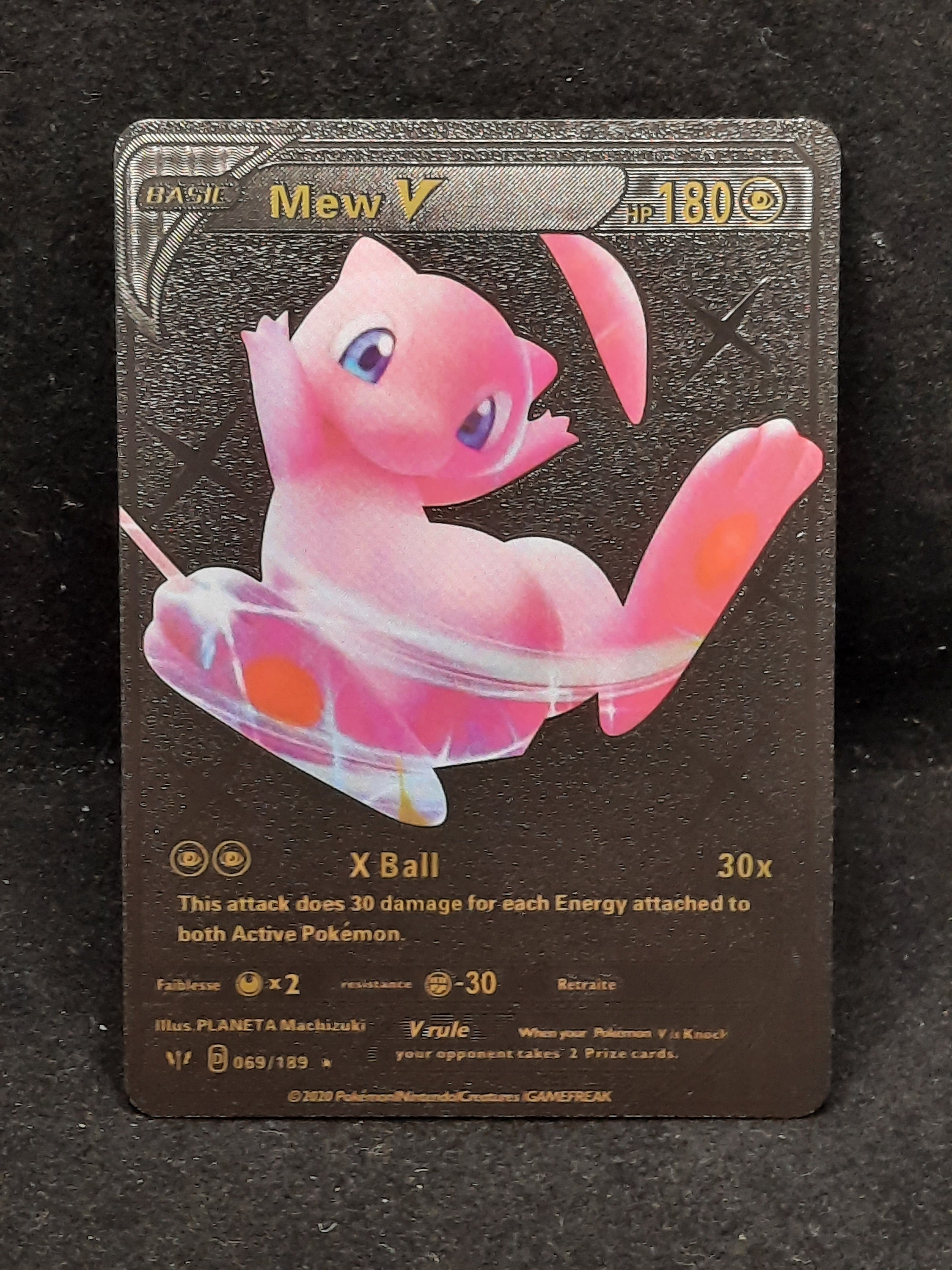 Mew V Gold Metal Pokemon Card