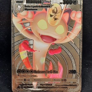 Miaouss VMAX French Meowth VMAX Gold Metal Pokemon Card - Etsy