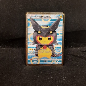 Pikachu Cosplay Mega Rayquaza Shiny Full Art Gold Metal Pokemon Card - Etsy