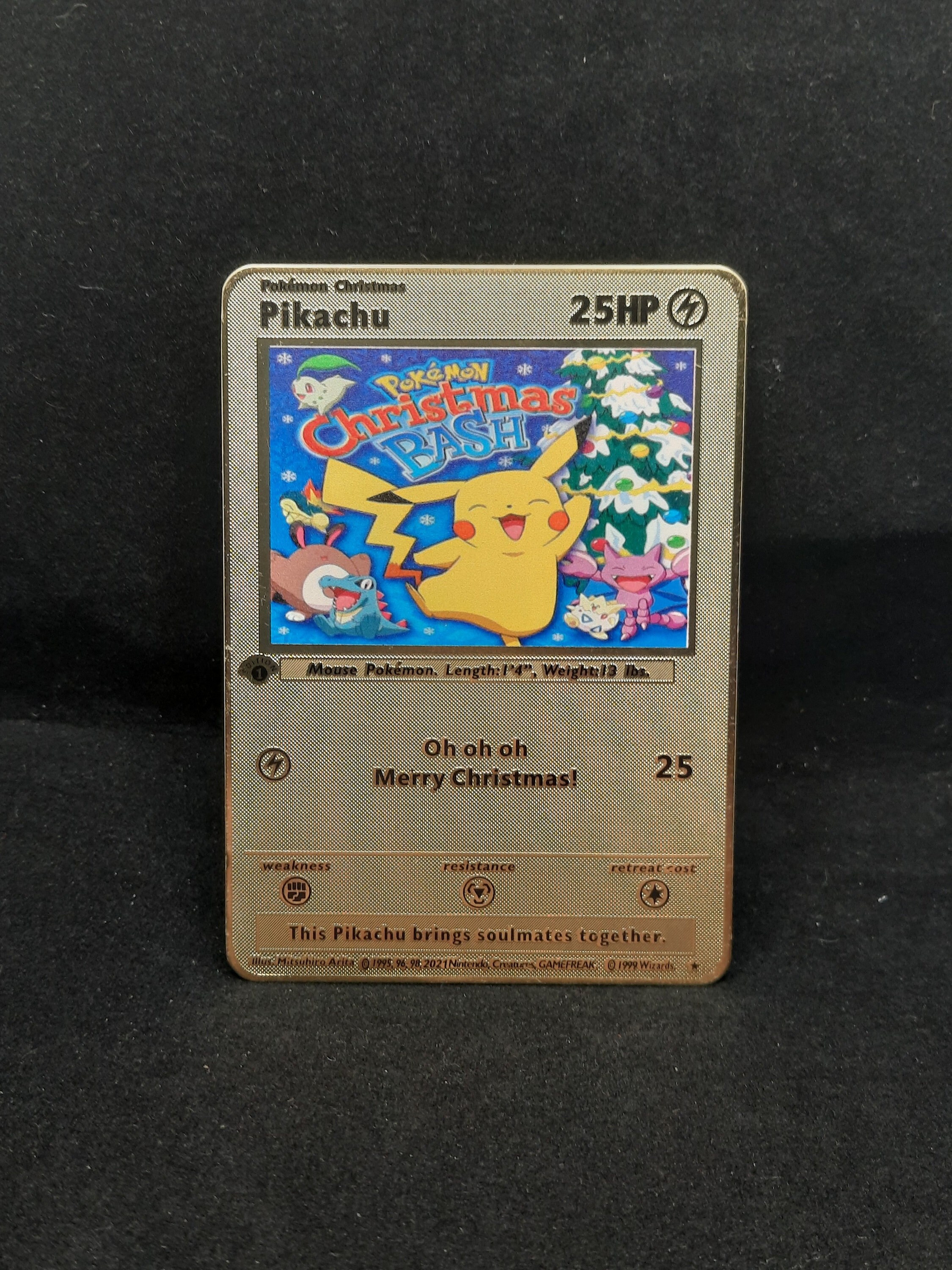 pokemon merry christmas card database Pikachu Style #1 Gold Metal Pokemon Database Cards - Ask