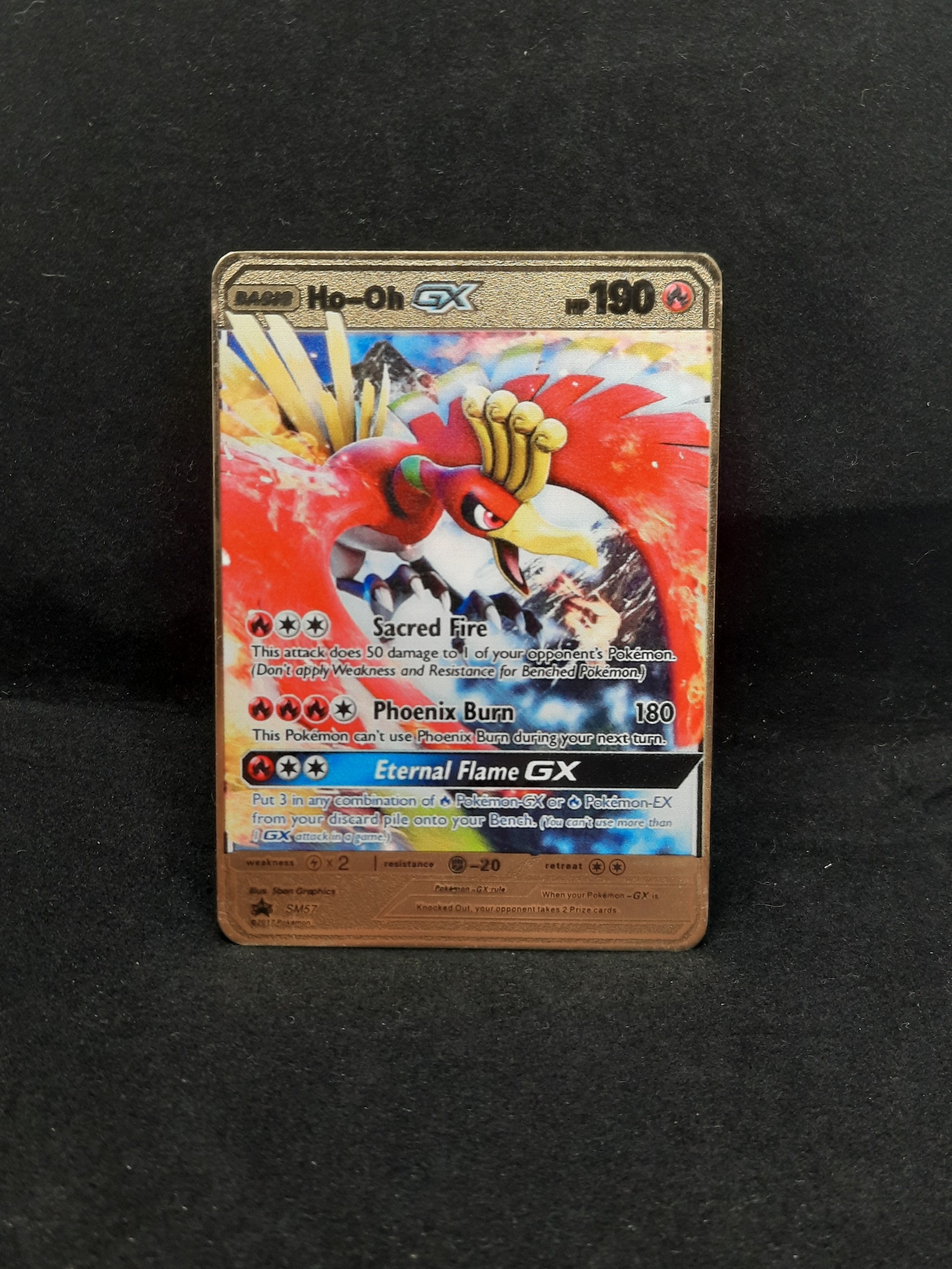 Pokemon Ho-oh Hooh Ho Oh GX Custom Full Art Metal Pokemon Card